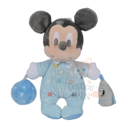 Disney Mickey La Souris Peluche D'éveil Bleu 30 Cm