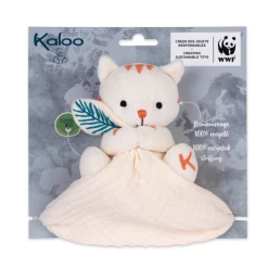 Kaloo - WWF - Doudou Mouchoir Coton Bio Tigre 25 Cm -Peluches Soldes Magasin 8