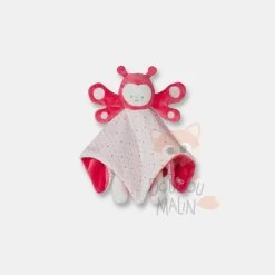 Obaïbi Doudou Plat Papillon Rouge Blanc