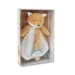 Baby'Nat - Doudou Attache-sucette Renard En Coffret 18 Cm