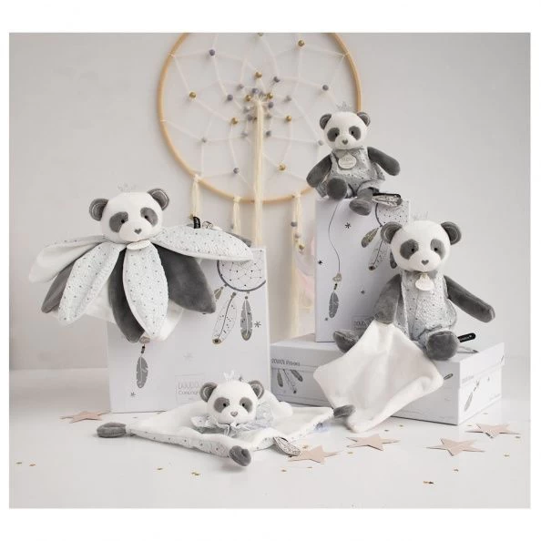 Doudou Et Compagnie - Attrape-rêve Doudou Panda Gris Blanc étoile 4 Doudou Et Compagnie - Attrape-rêve Doudou Panda Gris Blanc étoile – Image 4
