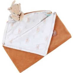 Noukie's - Babou Et Kendi - Doudou Couverture Ours Beige Caramel 50 X 50 Cm -Peluches Soldes Magasin babou20et20kendi2020couverture20ours20beige20caramel205020x205020cm 2