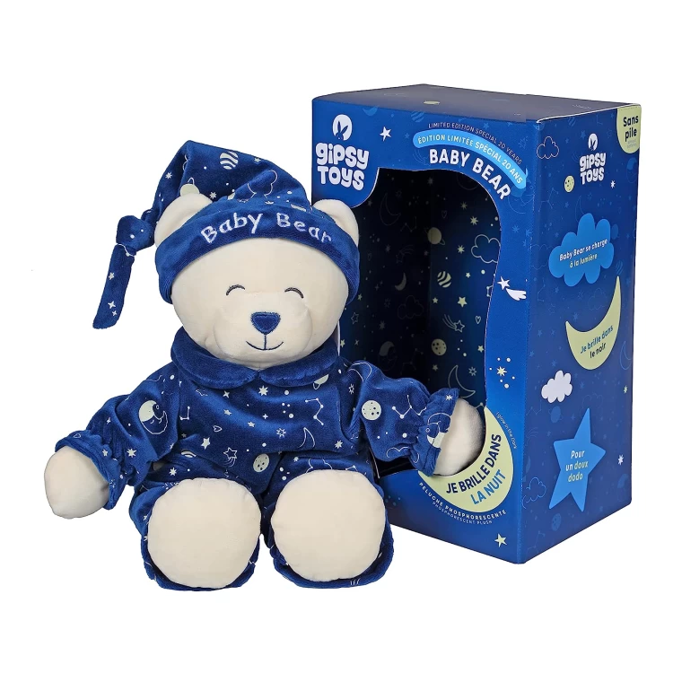 Gipsy Baby Bear Peluche Luminesncente Bleu Nuit 30 Cm 1 Gipsy Baby Bear Peluche Luminesncente Bleu Nuit 30 Cm