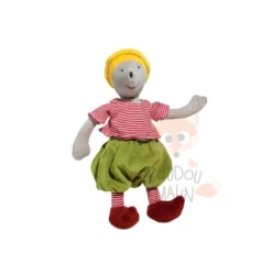Moulin Roty Collection Balthazar Et Valentine Doudou Souris Hochet Vert Rouge Jaune