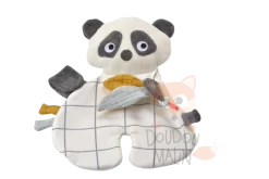 Kikadu Doudou Bio Attache Sucette Panda Blanc Gris Jaune