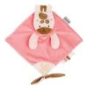 Nattou Buddiezzz Doudou Plat Girafe Rose Avec Attache-sucette