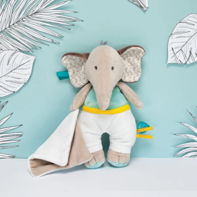 Baby'Nat - Cacahuète L'éléphant - Peluche Avec Mouchoir 23 Cm 2 Baby'Nat - Cacahuète L'éléphant - Peluche Avec Mouchoir 23 Cm – Image 2