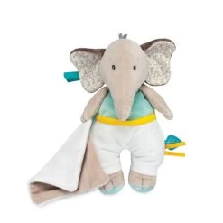 Baby'Nat - Cacahuète L'éléphant - Peluche Avec Mouchoir 23 Cm