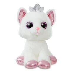 Aurora Conte Féerique Peluche Duchess Le Chat Blanc Rose 18 Cm