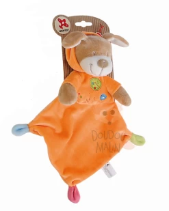 Nicotoy Copains Des Bois Doudou Plat Chien Orange Oiseau