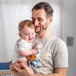 Nattou - Bob & Jim - Doudou Plat Raton-laveur Bleu 25 Cm -Peluches Soldes Magasin doudoubobleratonlaveurphoto1