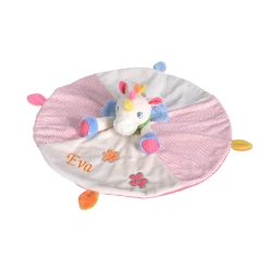 Nicotoy Grand Doudou Rond Licorne Blanc Multicolore 40 Cm