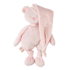 Nattou Lapidou Peluche écoconçue Ours Rose Pâle 30 Cm