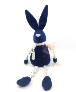 Bout'chou - Doudou Lapin Bleu Blanc étoile 30 Cm