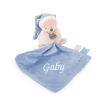 Baby'Nat - Layette - Peluche Avec Doudou Ours Blanc Bleu 30 Cm
