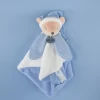 Baby'Nat - Layette - Doudou Plat Ours Blanc Bleu 25 Cm