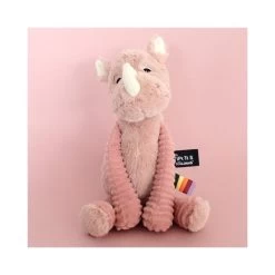 Les Déglingos - Les Ptipotos - Grobisou Le Rhinocéros Rose - Peluche 30 Cm