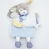 Baby'Nat Les Douillettes Marionnette Chien Blanc Bleu Jaune Os