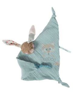 Moulin Roty Les Jolis Trop Beaux Doudou Lange Lapin Bleu