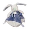 Baby'Nat - Les Layettes - Doudou Plat Lapin Blanc Bleu 25 Cm