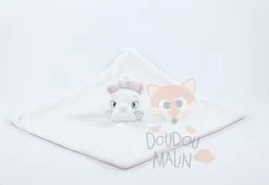 Disney Marie Le Chat Doudou Plat Blanc Rose 40 Cm