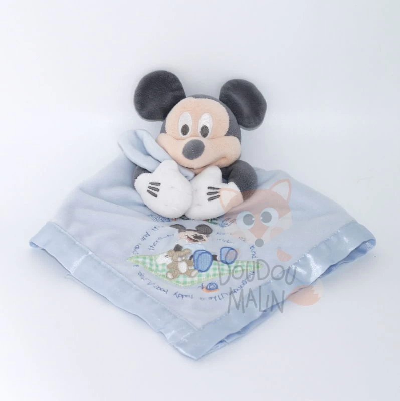 Disney - Mickey La Souris - Maxi Doudou Plat Carré Bleu 40 Cm 1 Disney - Mickey La Souris - Maxi Doudou Plat Carré Bleu 40 Cm