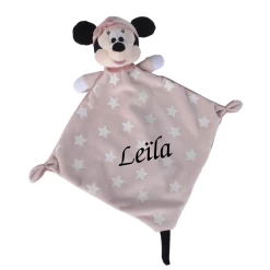 Disney - Minnie La Souris - Doudou Plat Luminescent Rose 25 Cm