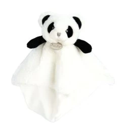 Baby'Nat - Mon P'tit Panda Doudou Plat Blanc 25 Cm