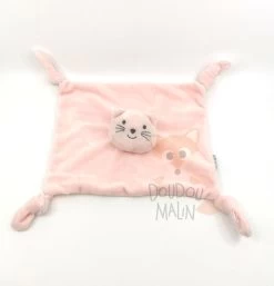 Bout'chou Monoprix Doudou Plat Chat Rose étoile 22 Cm