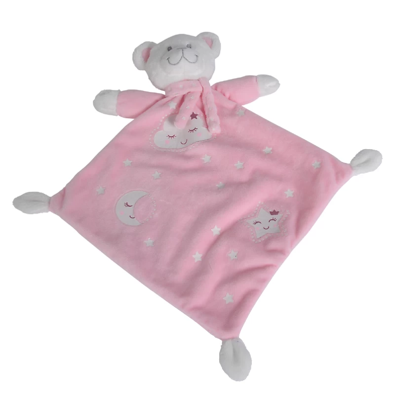 Nicotoy - New Boone Glow Doudou Plat Ours Rose 40 Cm 2 Nicotoy - New Boone Glow Doudou Plat Ours Rose 40 Cm – Image 2