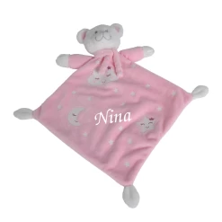 Nicotoy - New Boone Glow Doudou Plat Ours Rose 40 Cm