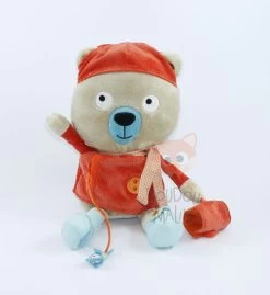 Oxybul Peluche Ours écolier Cartable Orange Poisson