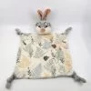Disney - Panpan Le Lapin - Doudou Plat Blanc Gris Feuille 30 Cm