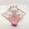 Pat & Ripaton La Halle Doudou Plat Lapin Rose Blanc My Sweet Love 25 Cm