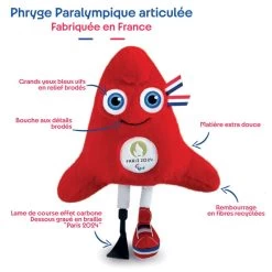 Doudou Et Compagnie - Peluche Articulée Mascotte Para Les Phryges Made In France JO Paris 2024 - 28 Cm -Peluches Soldes Magasin peluche20articulee20mascotte20para20les20phryges20made20in20france20jeux20olympiques20paris20202420202820cm 2
