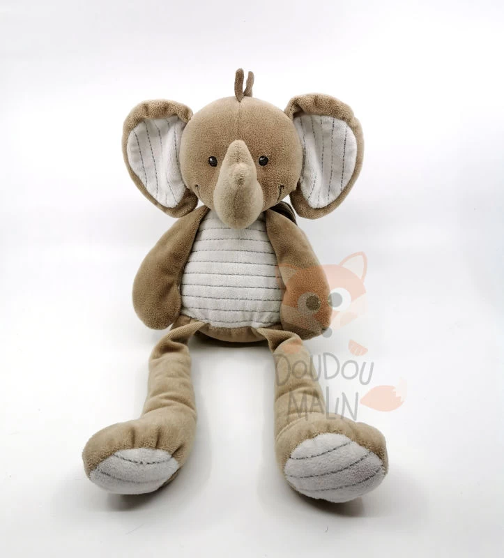 Nicotoy - Peluche Doudou éléphant Beige Gris 40 Cm 1 Nicotoy - Peluche Doudou éléphant Beige Gris 40 Cm