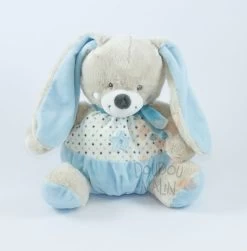 Mots D'enfants Peluche Lapin Bleu Beige étoile écharpe