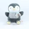 Mots D'enfants Peluche Doudou Pingouin Gris Banc Bleu