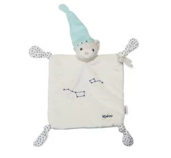 Kaloo Petite Etoile Doudou Plat Ours Blanc Bleu 4 Noeuds