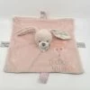 Bout'chou Doudou Plat Lapin Rose Jolies Petites Fleurs 25 Cm