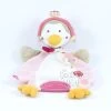Babysun Doudou Plat Pingouin Rose Bon Voyage