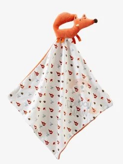 Vertbaudet Doudou Plat Renard Orange Blanc écureuil Champignon