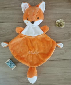 Nicotoy César Le Renard Doudou Orange Blanc 30 Cm -Peluches Soldes Magasin renard