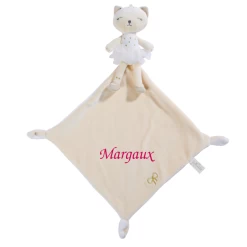 Nicotoy Sparkle Peluche Avec Doudou Chat Beige Rosé 45 Cm