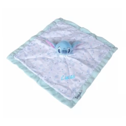 Disney - Stitch Doudou Plat Lange Blanc Bleu 40 Cm
