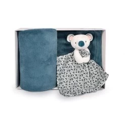 Doudou Et Compagnie - Yoca Le Koala - Set Doudou + Couverture Plaid Bleu 70 X 100 CM -Peluches Soldes Magasin yoca20koala2020set202020couverture20plaid20bleu207020x2010020cm 1