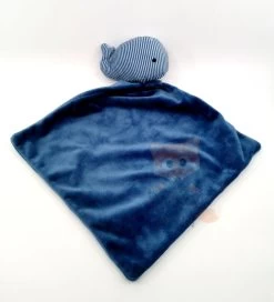 Zeeman - Doudou Plat Baleine Bleu 30 Cm