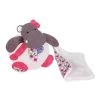 Baby'Nat - Zoé L'hippo - Peluche Avec Doudou Rose Blanc Liberty 18 Cm
