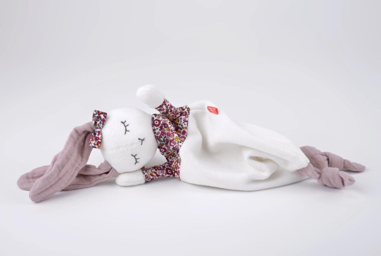 Peluches Soldes Magasin -Peluches Soldes Magasin Doudou plat lapin fille Kikadu 3